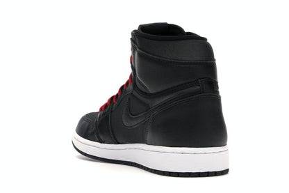 Jordan 1 Retro High Black Satin Gym Red