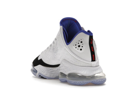 Nike LeBron 19 Low White Medium Blue Siren Red Black