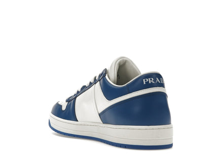Prada Downtown Low Top Sneakers Leather White Cobalt Blue