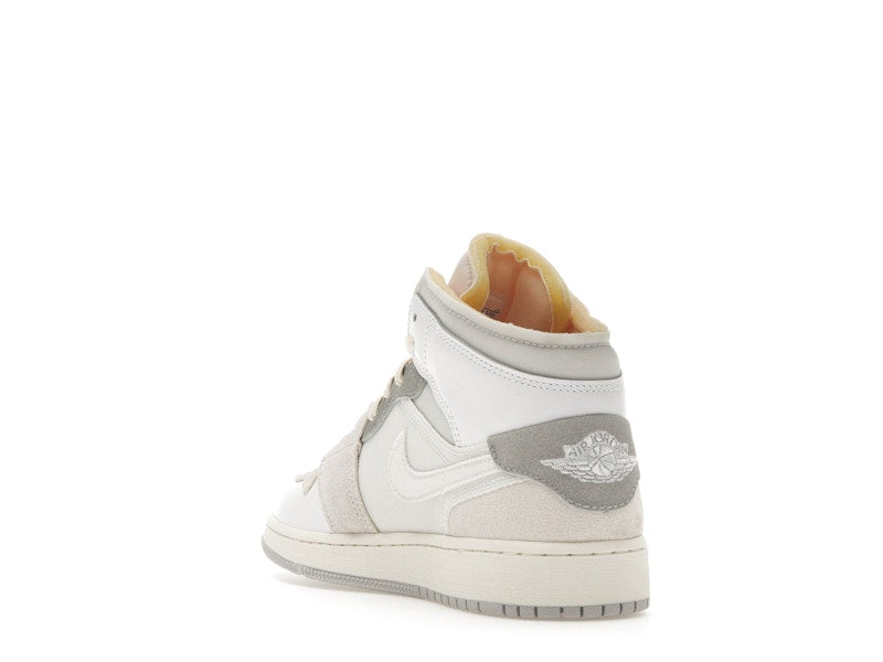 Jordan 1 Mid SE Craft Inside Out White Grey (GS)