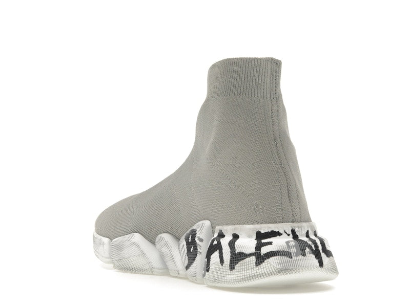 Balenciaga Speed 2.0 Graffiti Recycled Knit Grey White