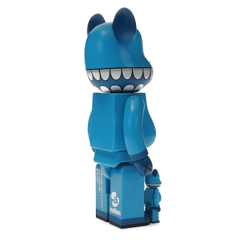 Bearbrick x a-nation KAWS Chompers 100% & 400% Set Blue