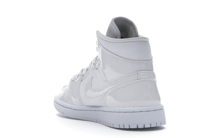 Jordan 1 Mid Triple White Patent Swoosh (Women's)