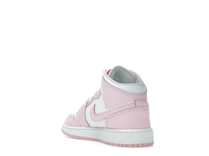 Jordan 1 Mid Pink Foam Fire Red (GS)