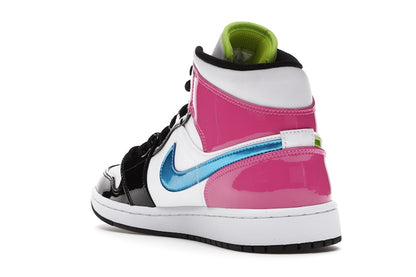 Jordan 1 Mid White Black Cyber Pink