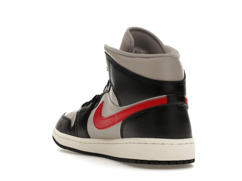 Jordan 1 Mid Black College Grey Gym Red (Women's)
