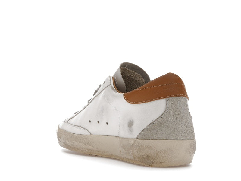 Golden Goose Super-Star White Vacchetta Tan Grey Suede Patch (Women's)