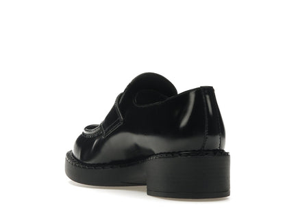 Prada Chocolate 50mm Loafer Black Brushed Leather