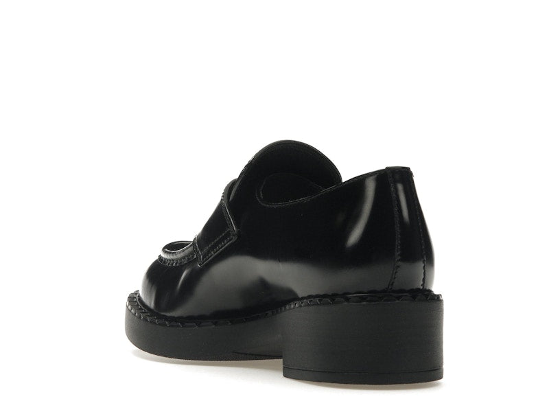 Prada Chocolate 50mm Loafer Black Brushed Leather