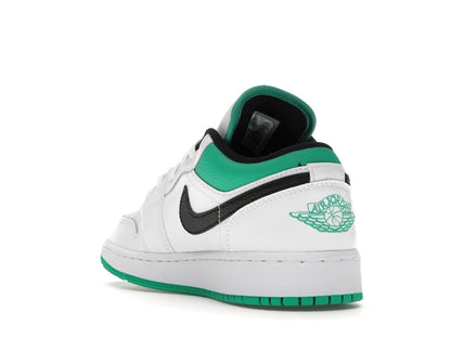 Jordan 1 Low White Lucky Green Tumbled Leather (GS)