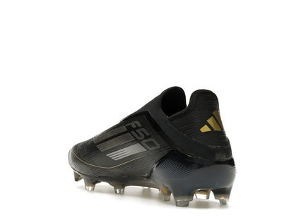 adidas F50 Elite Laceless FG Core Black Iron Metallic Gold Metallic