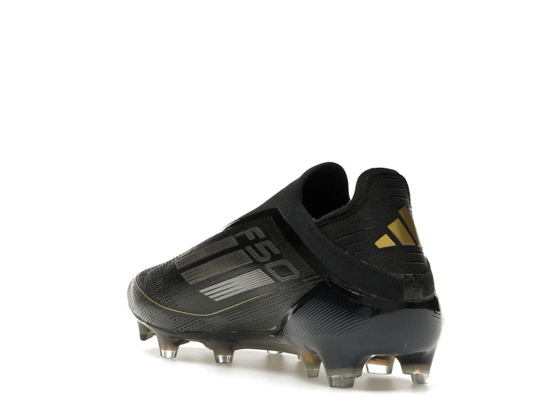 adidas F50 Elite Laceless FG Core Black Iron Metallic Gold Metallic