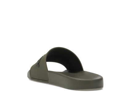 Burberry Embossed Logo Slides Dark Fern Green Black