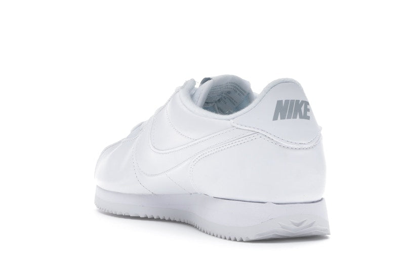 Nike Cortez Basic Leather White White-Wolf Grey-Mtllc Silver