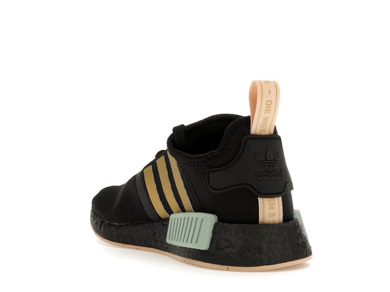 adidas NMD R1 Black Gold Metallic Halo Amber (Women's)