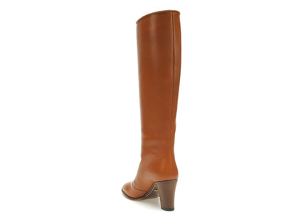adidas x Gucci 73mm Knee-High Boots Cognac Leather