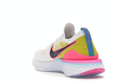 Nike Epic React Flyknit 1 White Pink Blast Citron