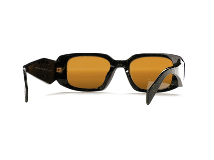 Prada Sunglasses PR 17WSF Black/Yellow Marble/Dark Brown (PR17WSF-19D01T-51)