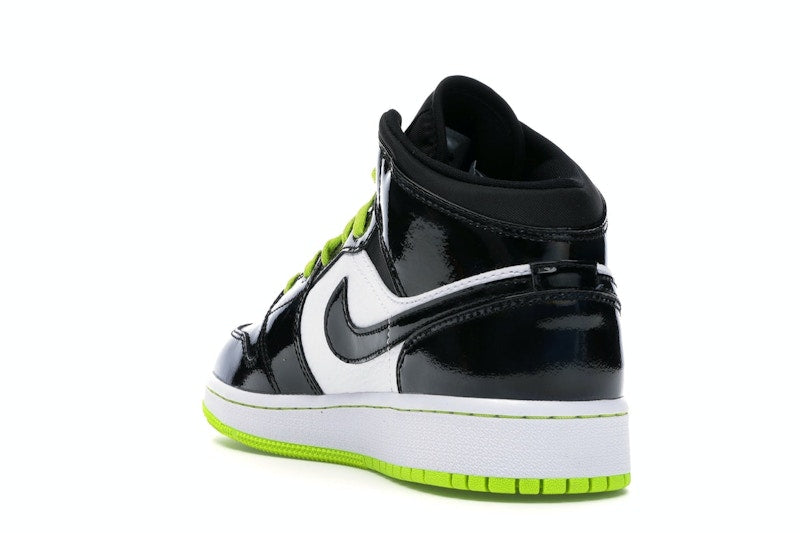 Jordan 1 Mid Black Cyber Mystic Green (GS)