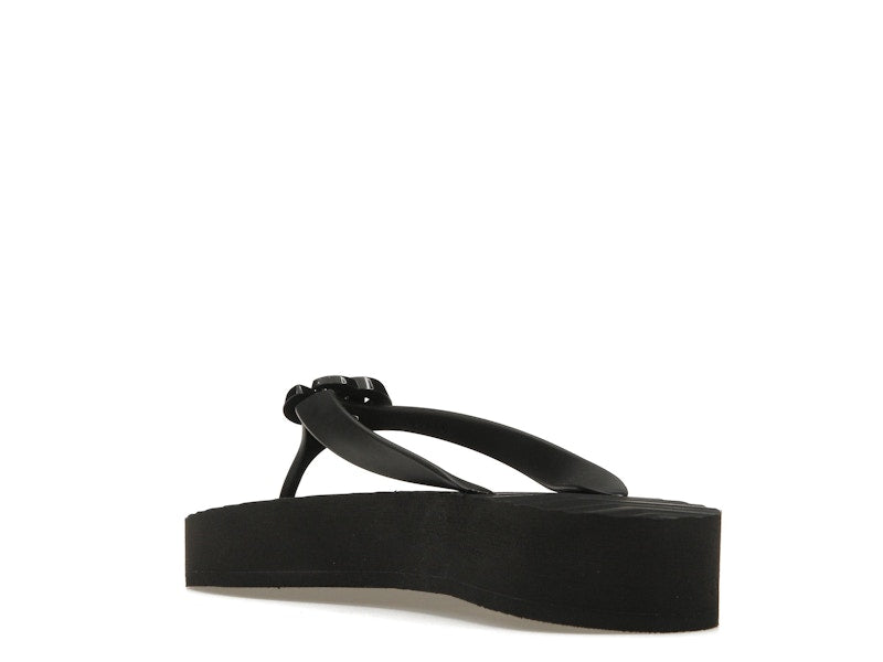 Gucci Chevron Thong Sandal Black Rubber