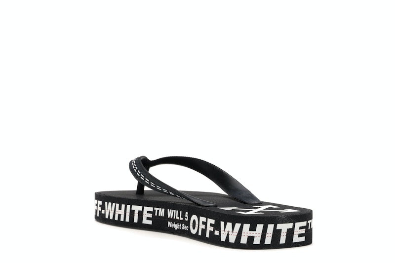 Off-White Logo Typographic Flip Flop Black SS20