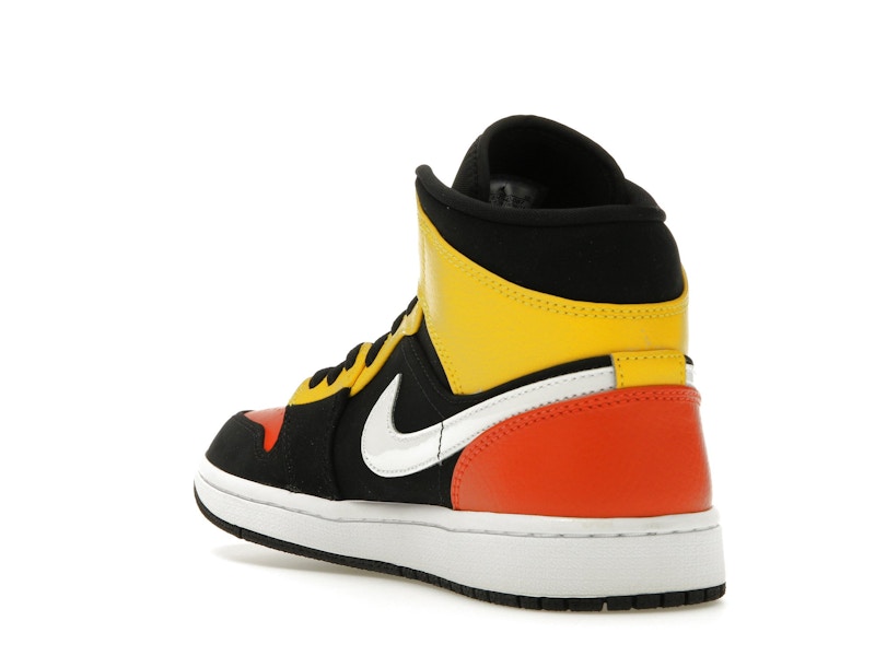Jordan 1 Mid Black Amarillo Orange