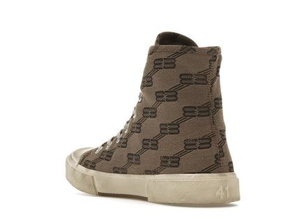 Balenciaga Paris High Top BB Monogram Dark Beige Brown