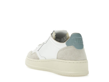 Autry Medalist Leather Low White Silver Blue Beige (Women's)