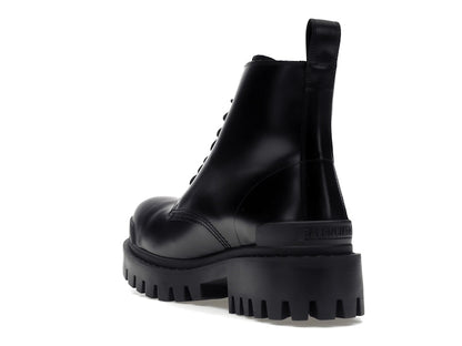 Balenciaga Strike 20mm Lace Up Boot Black