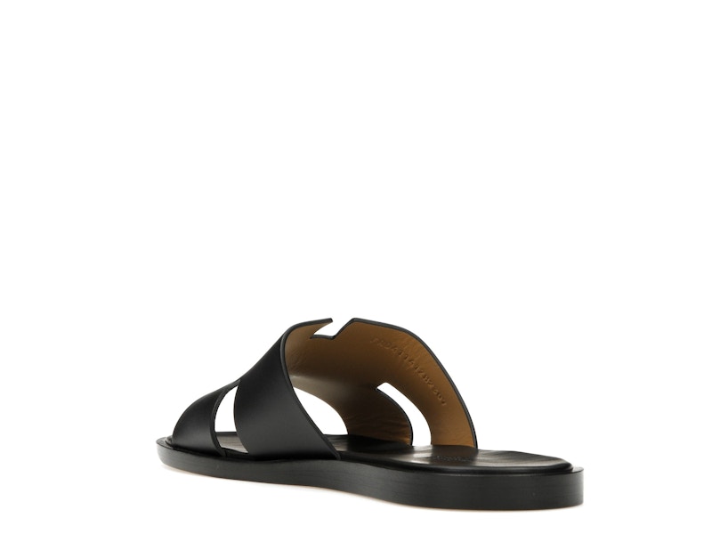 Hermes Izmir Sandal Noir Smooth Calfskin Leather