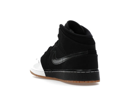 Jordan 1 Mid Black White Gold (GS)