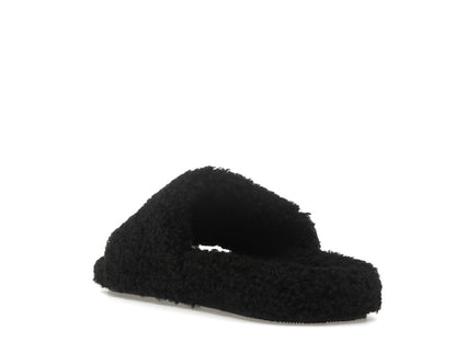 Balenciaga Paris Furry Slide Black