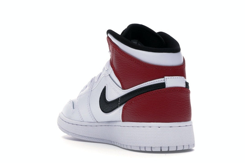 Jordan 1 Mid White Black Gym Red (GS)