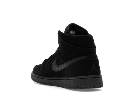 Jordan 1 Mid Black Black White