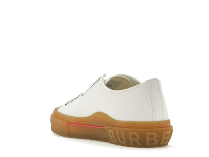 Burberry Logo Detail Cotton Trainer White