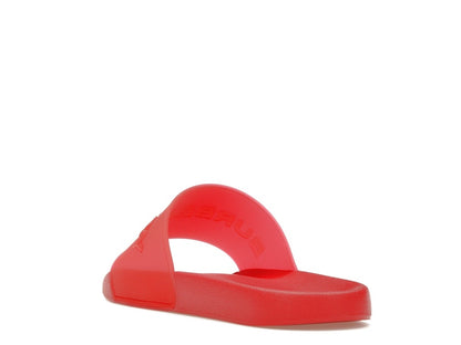 Burberry Embossed Logo Slides Bright Red