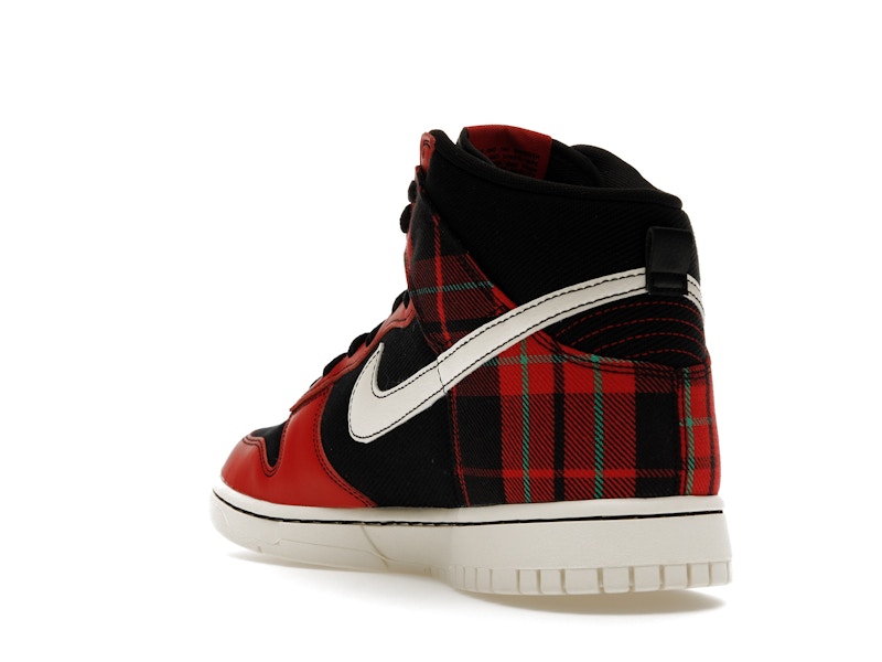 Nike Dunk High SE Tartan Plaid Black University Red