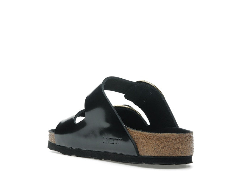 Birkenstock Arizona Big Buckle Natural Leather Patent Black Gold (Women's)