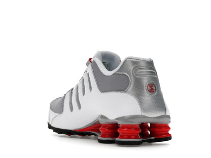 Nike Shox NZ White Red Metallic Silver