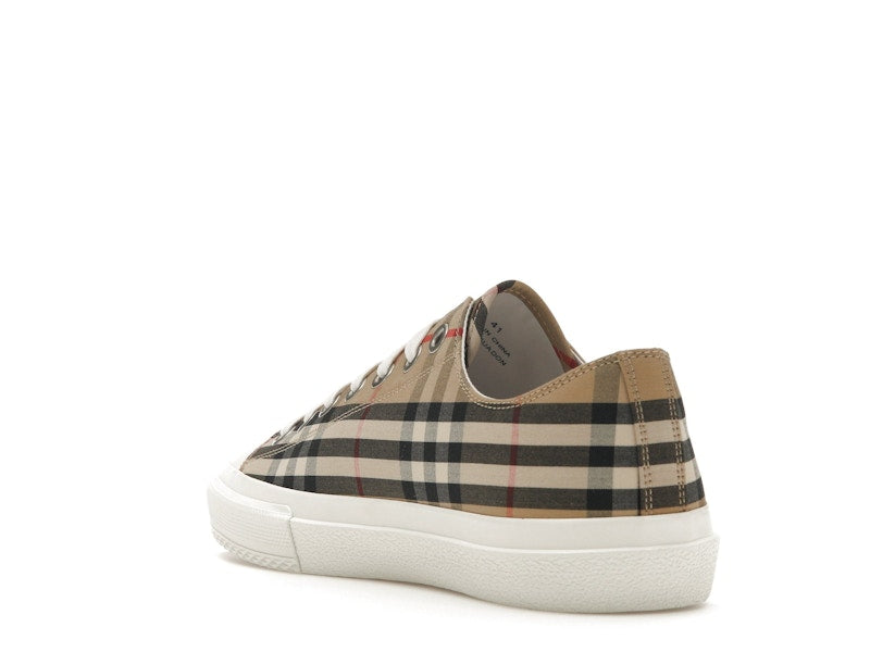 Burberry Logo Print Vintage Check Cotton Sneakers Archive Beige (Women's)