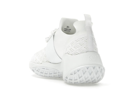 Roger Vivier Viv' Run Fabric White Crystal Buckle (Women's)