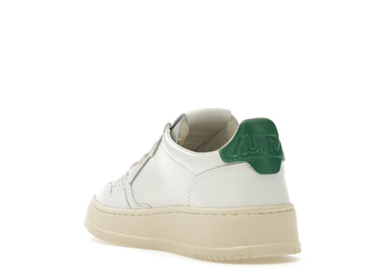 Autry Medalist Leather Low White Green (Women's)