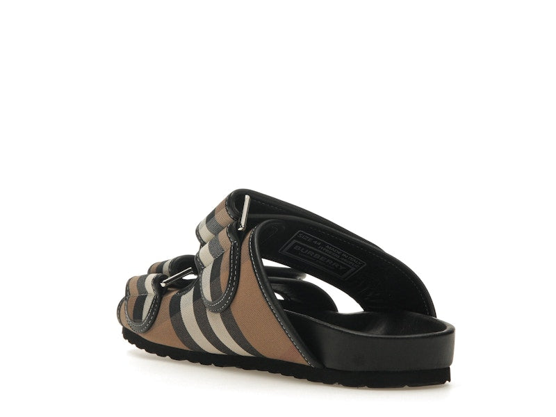 Burberry Check Sandals Birch Brown Black
