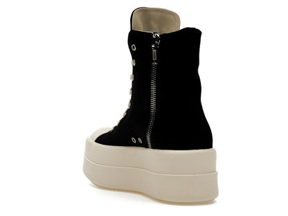 Rick Owens DRKSHDW Mega Bumper Canvas Sneaks Black Milk