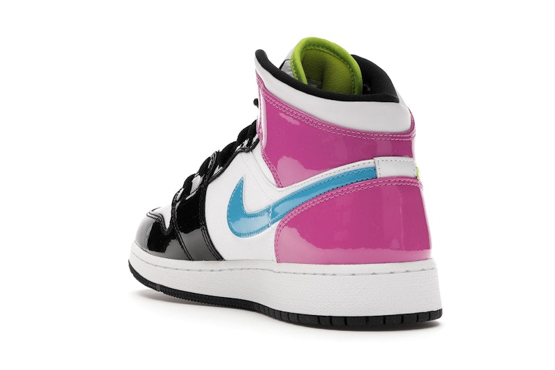 Jordan 1 Mid White Black Cyber Pink (GS)