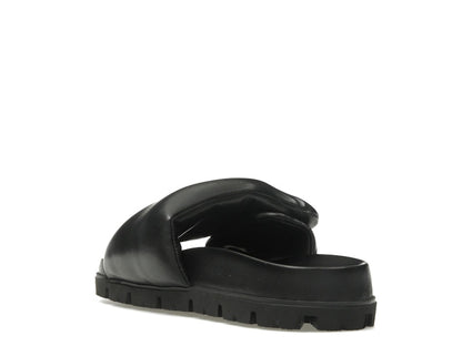 Prada Soft Padded 20mm Slide Sandal Black Nappa Leather