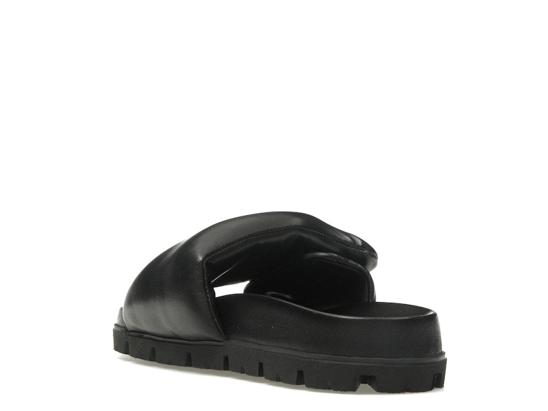 Prada Soft Padded 20mm Slide Sandal Black Nappa Leather