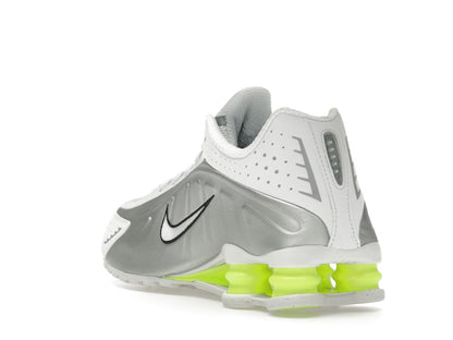 Nike Shox R4 White Metallic Silver Volt (Women's)