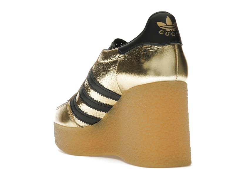 adidas x Gucci Gazelle Wedge Gold Metallic Black (Women's)