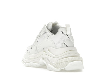 Balenciaga Triple S Allover Logo White (Women's)
